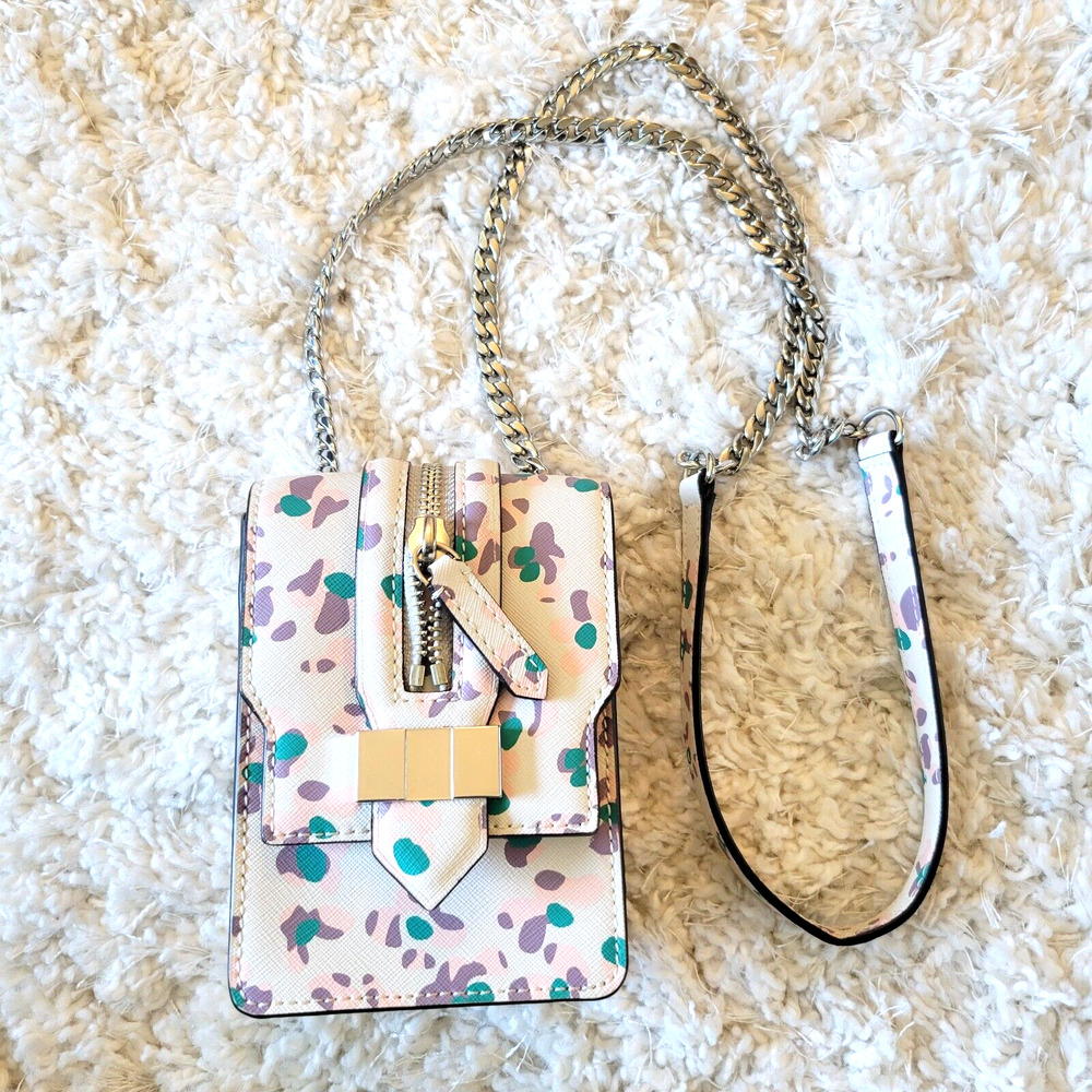 Rebecca Minkoff Envelope Phone Chain Strap Coated‎ Canvas Crossbody Bag Purse